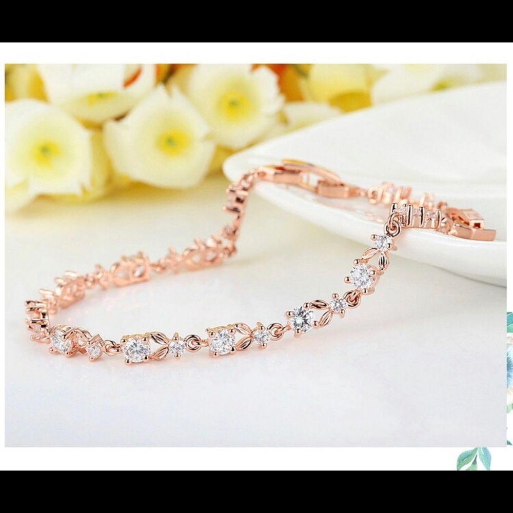 Rose Gold AAA Cubic Zirconia Bracelet